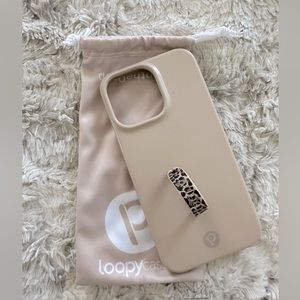 Loopy Case for iPhone Pro Max Sandstone w/ Leopard loop